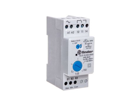 Przekaźnik kontroli poziomu cieczy przewodzących 1P 230V AC funkcja FL, FS, ES, EL regulacja czułości 72.01.8.240.0000