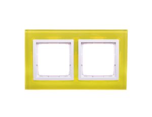 Simon 54 Nature Ramka podwójna szkło LIMONKOWY SORBET DRN2/90