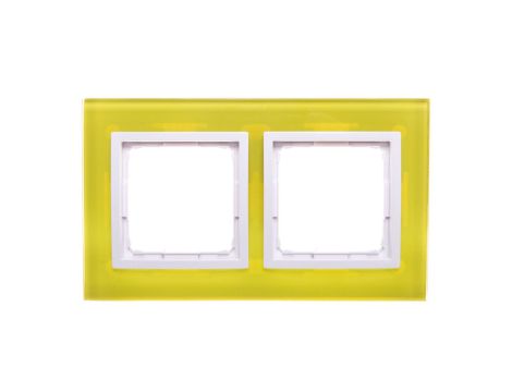 Simon 54 Nature Ramka podwójna szkło LIMONKOWY SORBET DRN2/90