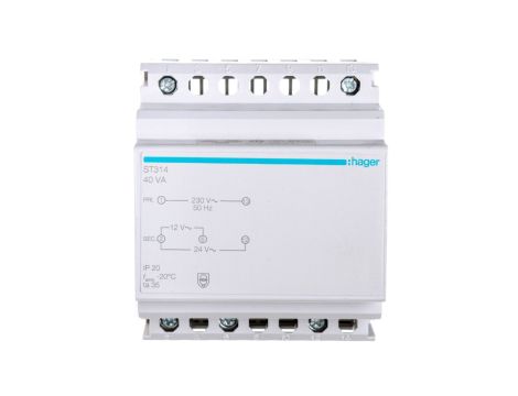 Transformator bezpieczeństwa 230/12-24V AC 40VA ST314