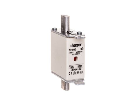 Wkładka bezpiecznikowa NH000 16A 500V gG LNH0016M