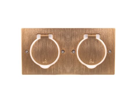 MOSAIC Pokrywa gniazda podwójna prostokątna brązowa 089712