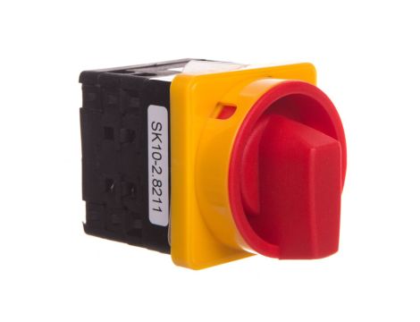 Łącznik krzywkowy 10A 0-1 3P pulpitowy żółto-czerwony SK10-2.8211P08