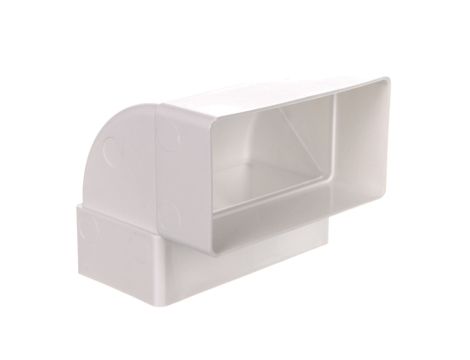 Kolano wentylacyjne pionowe 90 stopni 110x54mm białe WP060 (pakowane woreczek z zawieszką)