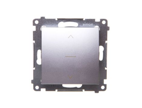 Simon 54 Premium Łącznik żaluzjowy trójpozycyjny 1-0-2, szybkozłącza, srebrny matowy DZW1K.01/43