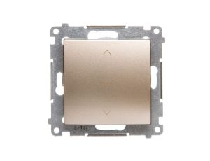 Simon 54 Premium Łącznik żaluzjowy trójpozycyjny 1-0-2, szybkozłącza, złoty DZW1K.01/44