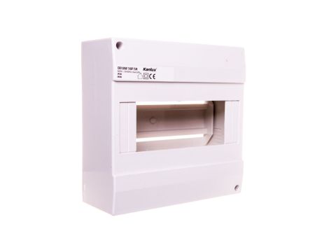 Rozdzielnica modułowa tworzywo 1x8 natynkowa IP30 IK06 N+PE II klasa bez drzwi DB108W 1X8P/SM biały 3852