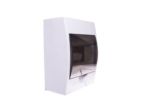Rozdzielnica modułowa tworzywo 1x6 natynkowa IP40 IK06 N+PE II klasa drzwi transparentne szare DB106S 1X6P/SMD biały 3831