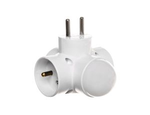 Rozgałeźnik wtyczkowy 3-gniazda z/u z lampką biały R-48L