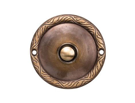 Przycisk /dzwonek/ ozdobny z szyldem okrągłym 1A/50V mosiężny PDM-231-MOS YNS10000023