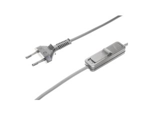 Sznur przyłączeniowy z wyłącznikiem SP/W-190cm srebrny SP/W-190/2X0,5/-SRB YNS10000502