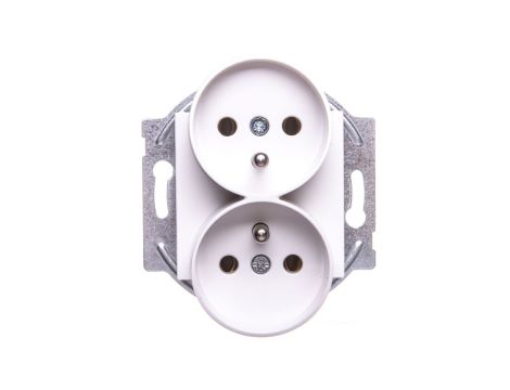 Karre Gniazdo Podwójne Z Uziemieniem, Kolor Biały / 90964671