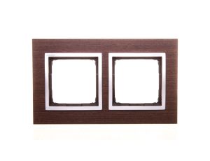 Simon 54 Nature Ramka podwójna drewno SREBRNE WENGE DRN2/84
