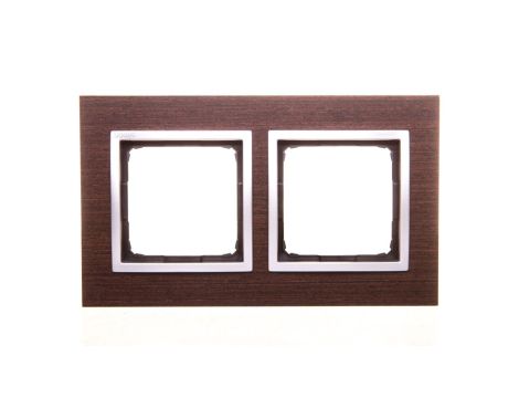 Simon 54 Nature Ramka podwójna drewno SREBRNE WENGE DRN2/84