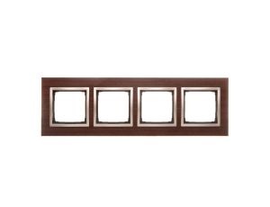 Simon 54 Nature Ramka poczwórna drewno ZŁOTY ORZECH DRN4/86