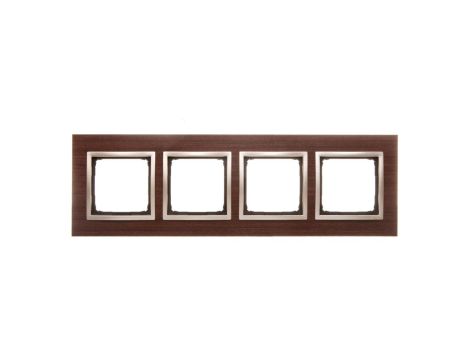 Simon 54 Nature Ramka poczwórna drewno ZŁOTY ORZECH DRN4/86