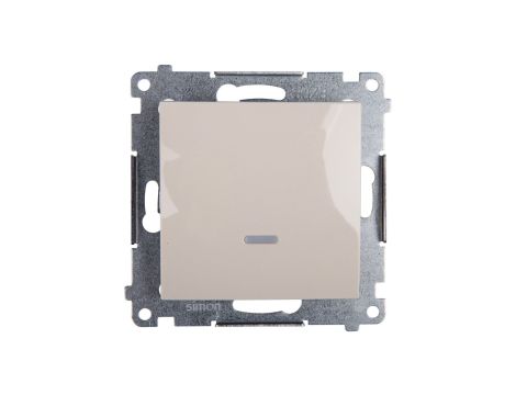 Simon 54 Łącznik jednobiegunowy z sygnalizacją załączenia, szybkozłącza, kremowy DW1ZL.01/41