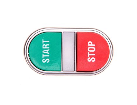 Przycisk sterowniczy 22mm podwójny czerwono/ zielony podświetlany wystający/kryty z samopowrotem bez adaptera LPCBL7233