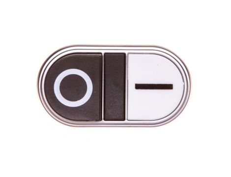 Przycisk sterowniczy 22mm podwójny biało/czarny z samopowrotem bez adaptera /I-0/ LPCB7224