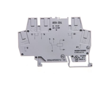 Złączka szynowa z przekaźnikiem miniaturowym 24V DC 1P 859-304