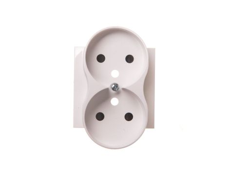 Simon 54 Pokrywa gniazda podwójnego z przesłonami biała z/u do ramek PREMIUM DGZ2MZP/11