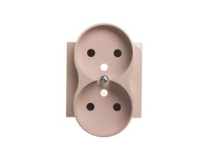 Simon 54 Pokrywa gniazda podwójnego z przesłonami kremowa z/u do ramek PREMIUM DGZ2MZP/41