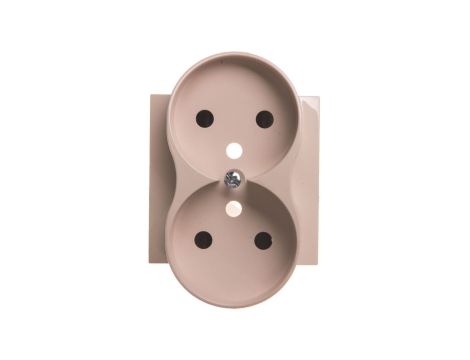 Simon 54 Pokrywa gniazda podwójnego z przesłonami kremowa z/u do ramek PREMIUM DGZ2MZP/41