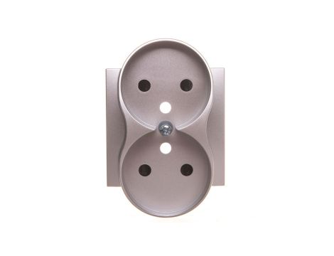 Simon 54 Pokrywa gniazda podwójnego z przesłonami srebrny mat z/u do ramek PREMIUM DGZ2MZP/43