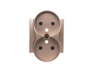 Simon 54 Pokrywa gniazda podwójnego z przesłonami złoty mat z/u do ramek PREMIUM DGZ2MZP/44