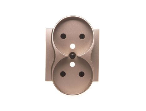 Simon 54 Pokrywa gniazda podwójnego z przesłonami złoty mat z/u do ramek PREMIUM DGZ2MZP/44