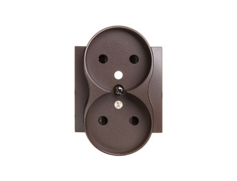Simon 54 Pokrywa gniazda podwójnego z przesłonami brąz mat z/u do ramek PREMIUM DGZ2MZP/46