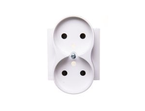 Simon 54 Pokrywa gniazda podwójnego z przesłonami biała z/u do ramek NATURE DGZ2MZNP/11