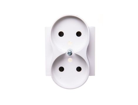 Simon 54 Pokrywa gniazda podwójnego z przesłonami biała z/u do ramek NATURE DGZ2MZNP/11