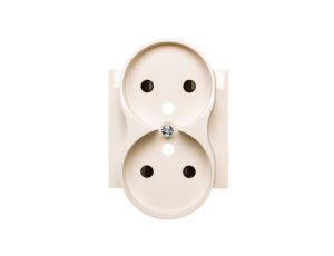 Simon 54 Pokrywa gniazda podwójnego z przesłonami kremowa z/u do ramek NATURE DGZ2MZNP/41