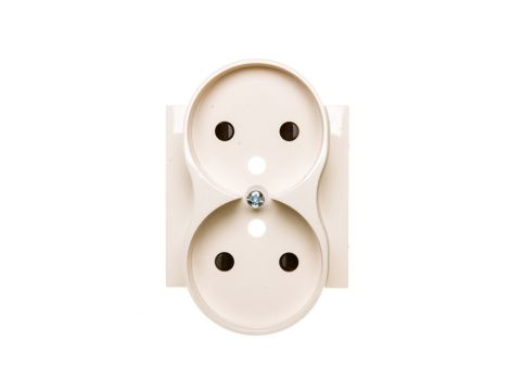 Simon 54 Pokrywa gniazda podwójnego z przesłonami kremowa z/u do ramek NATURE DGZ2MZNP/41