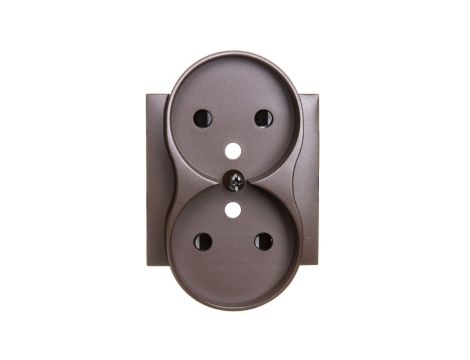 Simon 54 Pokrywa gniazda podwójnego z przesłonami brąz mat z/u do ramek NATURE DGZ2MZNP/46