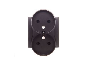 Simon 54 Pokrywa gniazda podwójnego z przesłonami antracyt z/u do ramek NATURE DGZ2MZNP/48