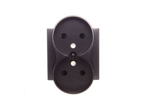 Simon 54 Pokrywa gniazda podwójnego z przesłonami antracyt z/u do ramek NATURE DGZ2MZNP/48