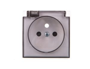 Simon 54 Pokrywa gniazda do wersji IP44 z przesłonami z klapką transparentną biała DGZ1BUZP/11A