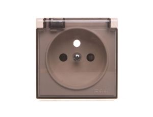 Simon 54 Pokrywa gniazda do wersji IP44 z przesłonami z klapką transparentną kremowa DGZ1BUZP/41A