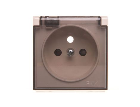 Simon 54 Pokrywa gniazda do wersji IP44 z przesłonami z klapką transparentną kremowa DGZ1BUZP/41A