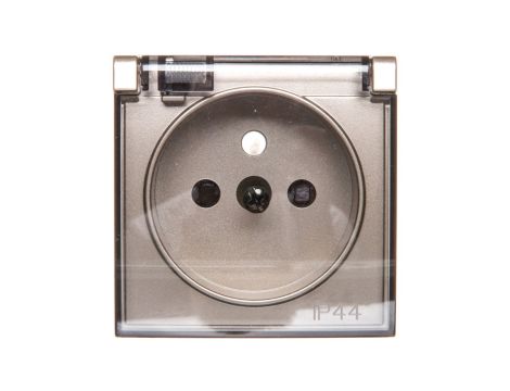 Simon 54 Pokrywa gniazda do wersji IP44 z przesłonami z klapką transparentną złoty mat DGZ1BUZP/44A