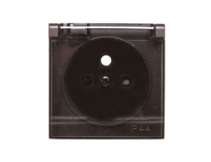 Simon 54 Pokrywa gniazda do wersji IP44 z przesłonami z klapką transparentną brąz mat DGZ1BUZP/46A
