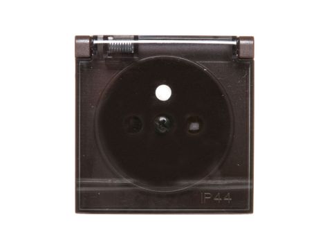 Simon 54 Pokrywa gniazda do wersji IP44 z przesłonami z klapką transparentną brąz mat DGZ1BUZP/46A