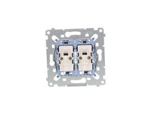 Simon 54 Łącznik schodowy podwójny z podświetleniem mechanizm 10AX 250V, szybkozłącza, SW6/2XLM