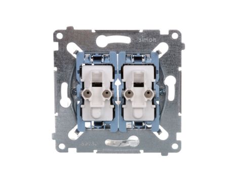 Simon 54 Łącznik schodowy i przycisk zwierny mechanizm 10AX 250V, szybkozłącza, SW6P1M