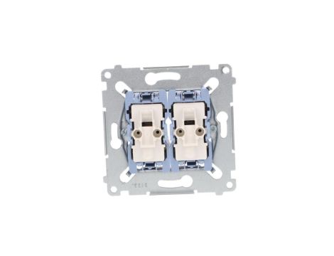 Simon 54 Łącznik krzyżowy podwójny mechanizm 10AX 250V, szybkozłącza, SW7/2XM