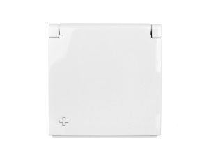 Simon 54 Pokrywa gniazda do wersji IP44 z przesłonami antybakteryjna biała DGZ1BUZP/AB11