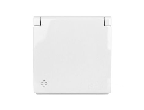 Simon 54 Pokrywa gniazda do wersji IP44 z przesłonami antybakteryjna biała DGZ1BUZP/AB11