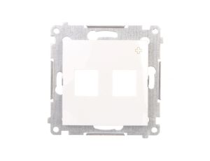 Simon 54 Pokrywa gniazd teleinformatycznych na Keystone płaska podwójna antybakteryjna biała DKP2.01/AB11